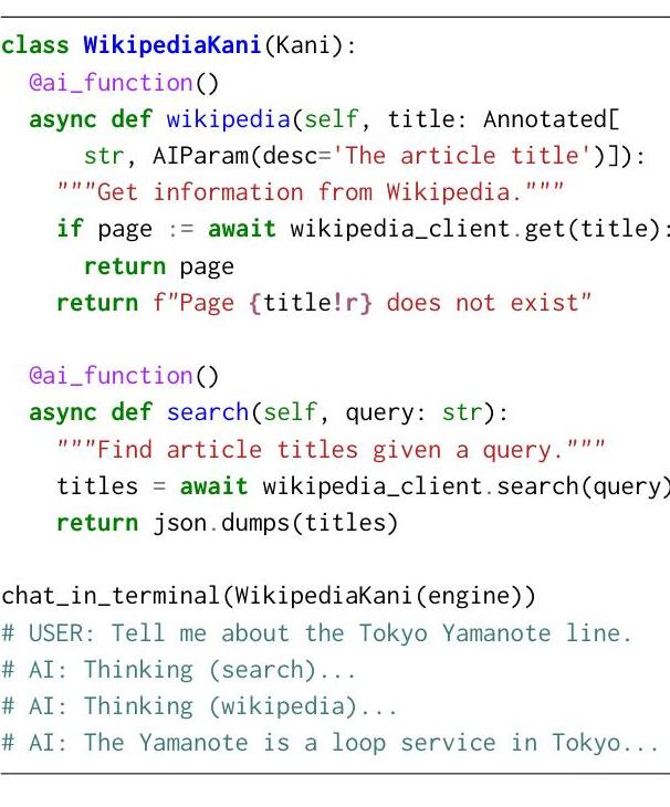 Kani: A Lightweight and Highly Hackable Framework for Building Language ...